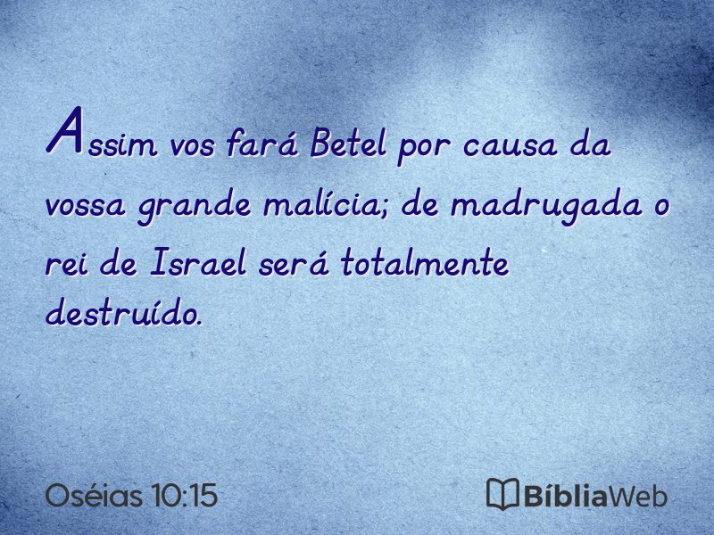 Oséias 10:15 em imagem para compartilhar