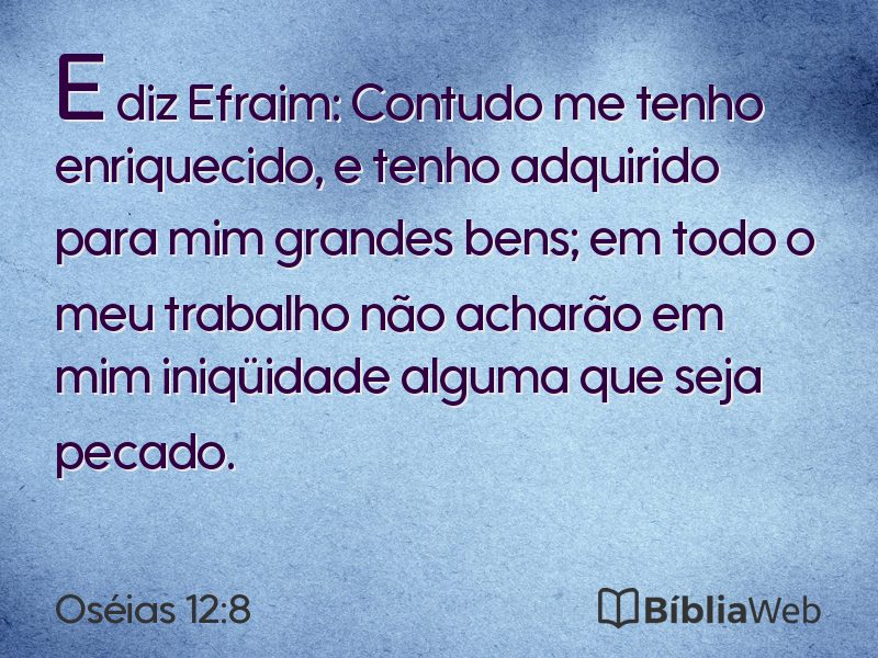 Oséias 12:8 em imagem para compartilhar