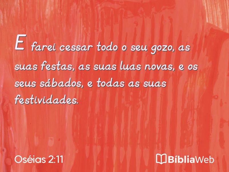 Oséias 2:11 em imagem para compartilhar