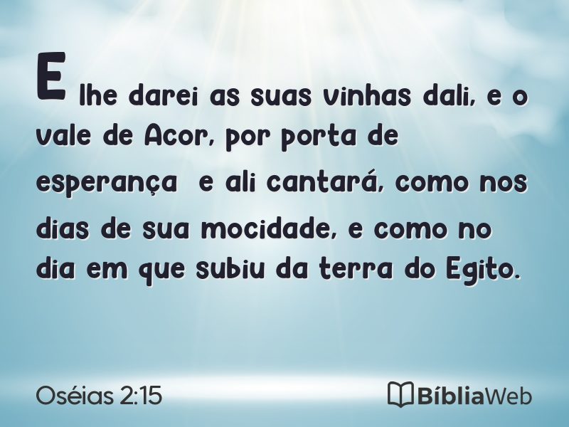 Oséias 2:15 em imagem para compartilhar