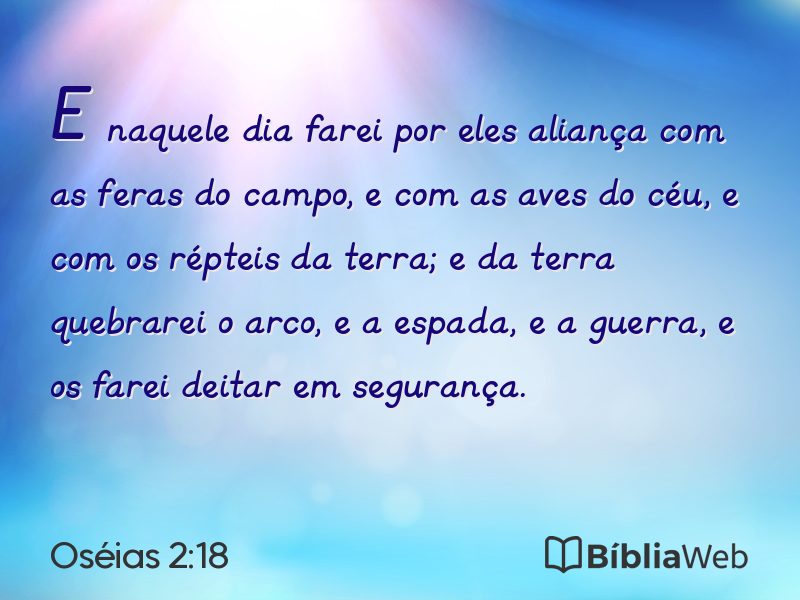 Oséias 2:18 em imagem para compartilhar