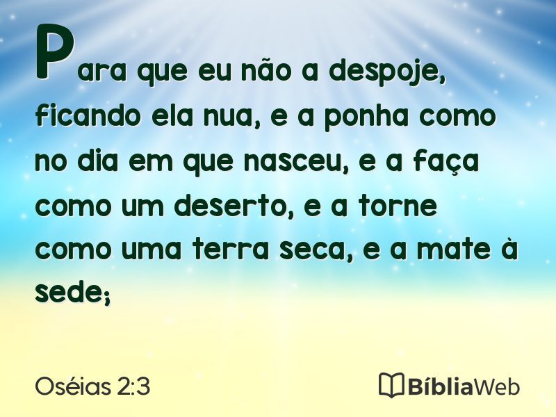 Oséias 2:3 em imagem para compartilhar