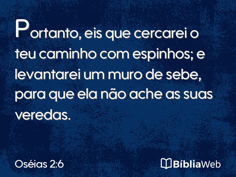 Oséias 2:6 em imagem para compartilhar