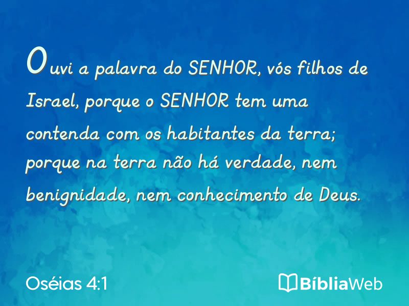 Oséias 4:1 em imagem para compartilhar