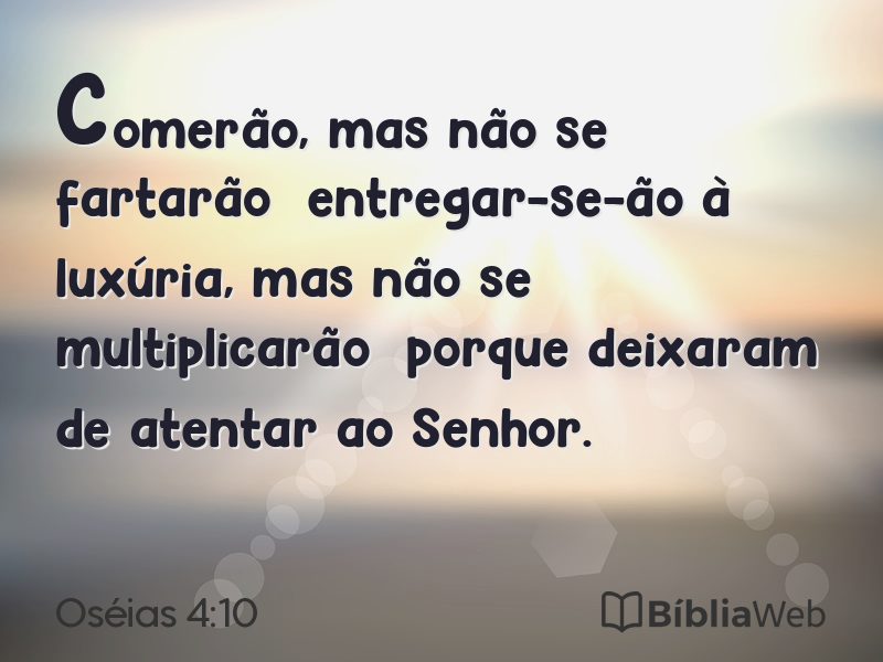 Oséias 4:10 em imagem para compartilhar