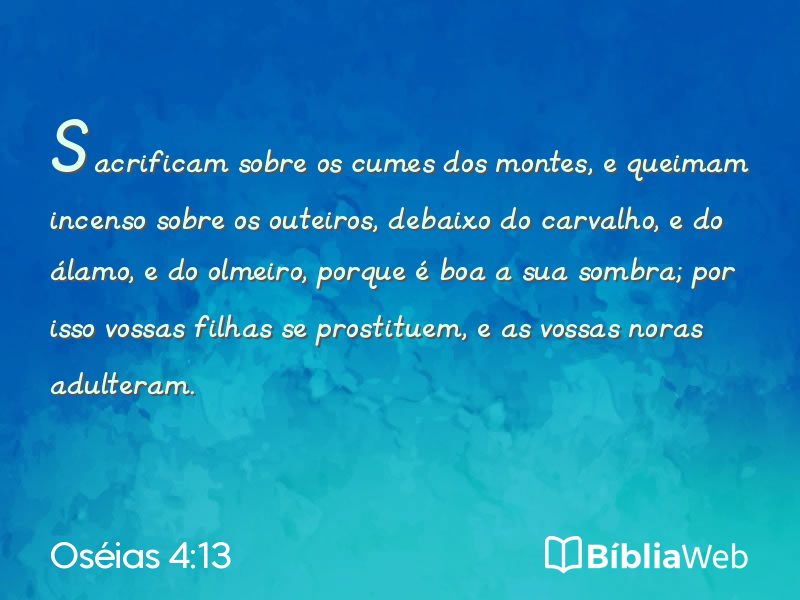 Oséias 4:13 em imagem para compartilhar