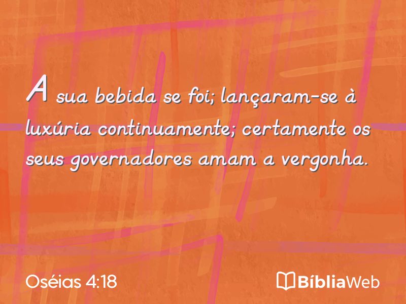 Oséias 4:18 em imagem para compartilhar