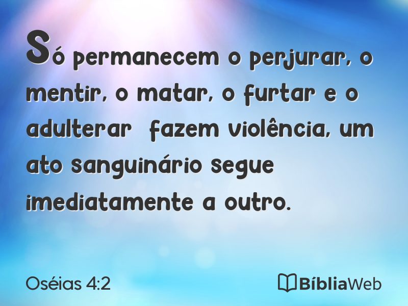 Oséias 4:2 em imagem para compartilhar
