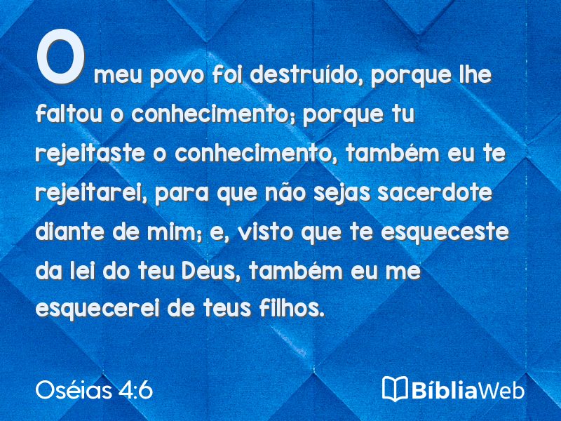 Oséias 4:6 em imagem para compartilhar