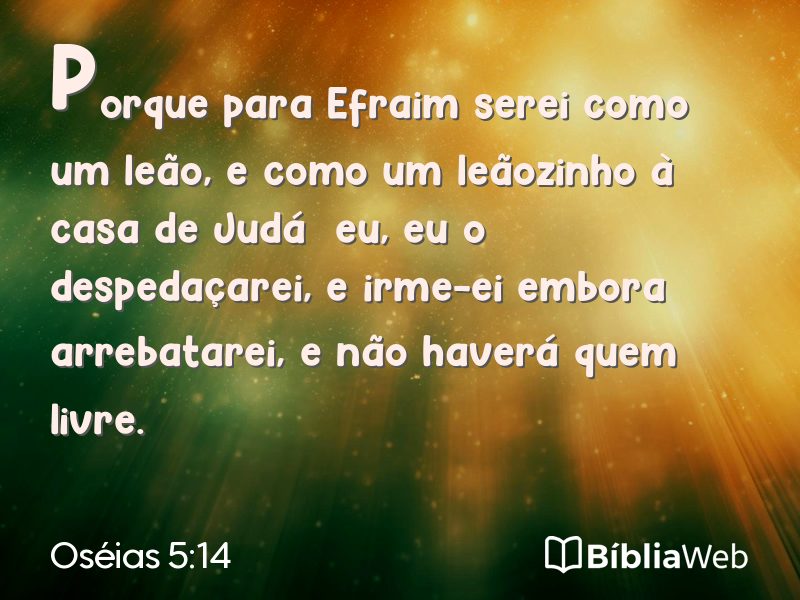 Oséias 5:14 em imagem para compartilhar