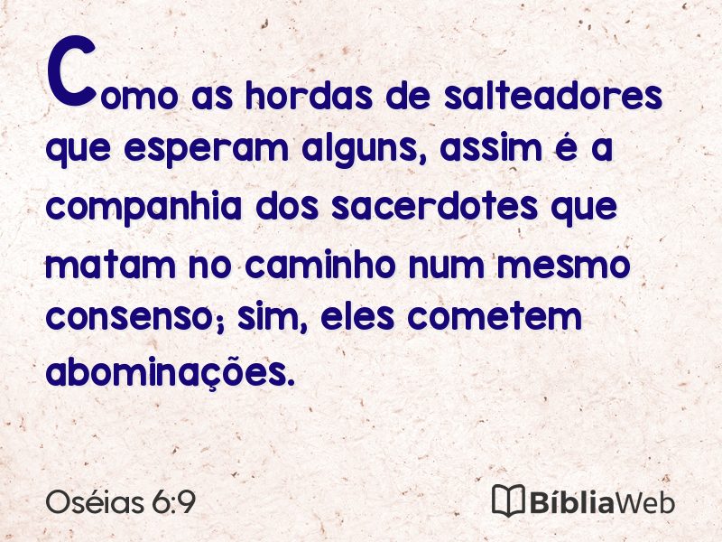 Oséias 6:9 em imagem para compartilhar