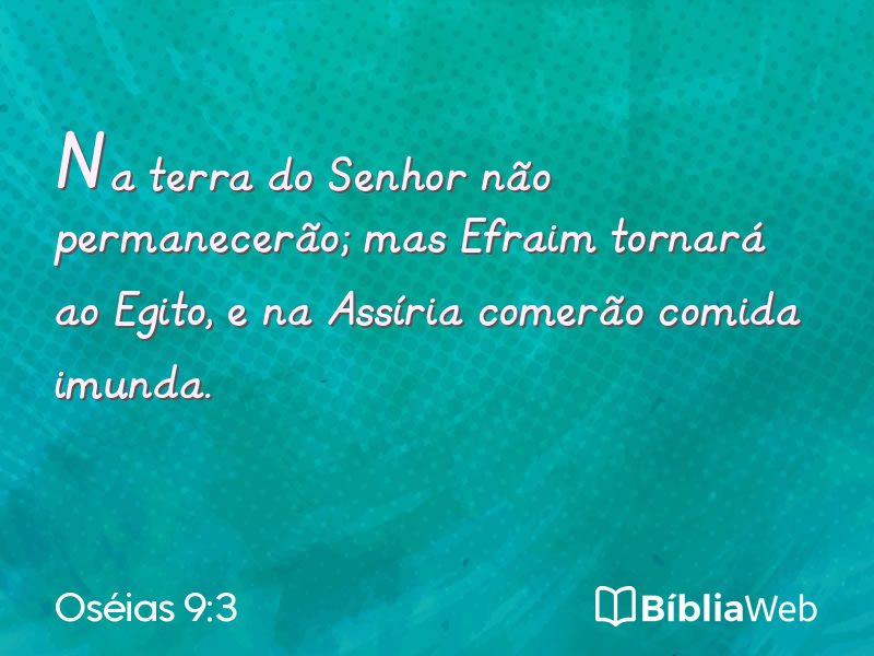 Oséias 9:3 em imagem para compartilhar
