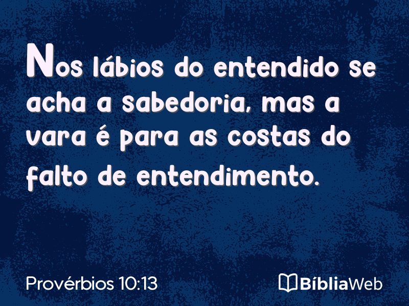 Provérbios 10:13 em imagem para compartilhar