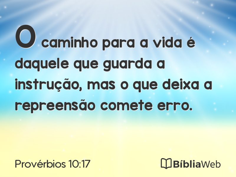 Provérbios 10:17 em imagem para compartilhar