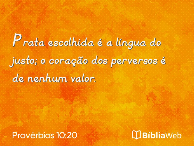 Provérbios 10:20 em imagem para compartilhar