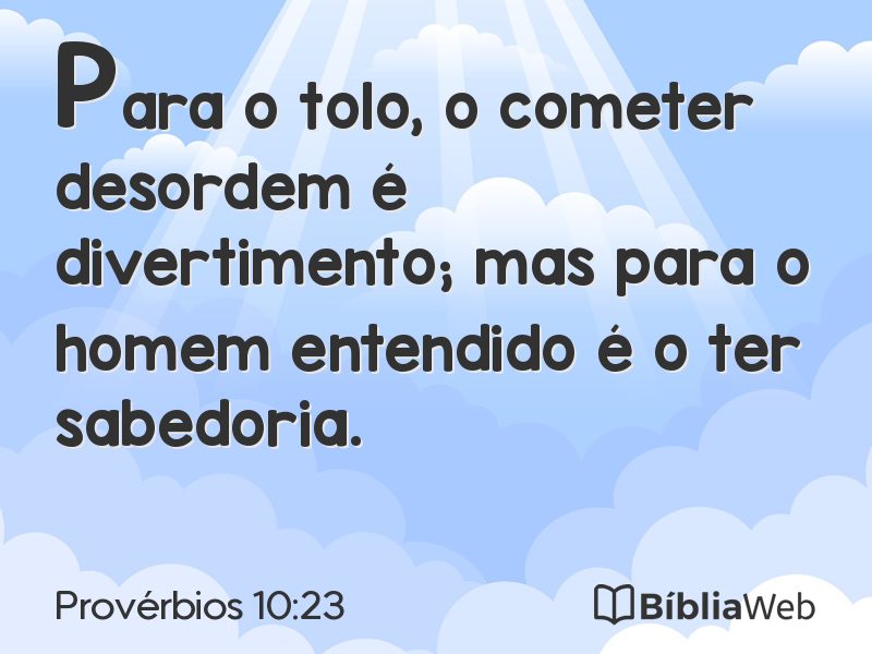 Provérbios 10:23 em imagem para compartilhar