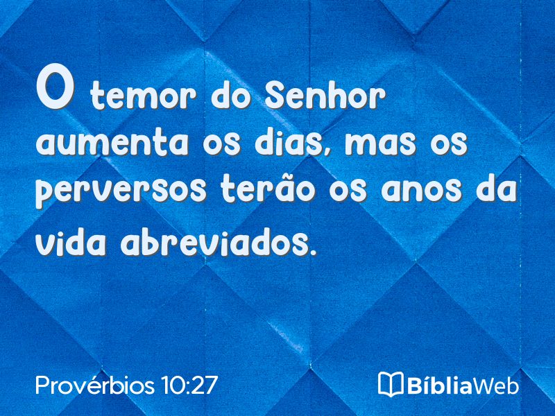 Provérbios 10:27 em imagem para compartilhar