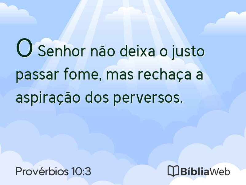 Provérbios 10:3 em imagem para compartilhar