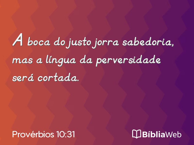 Provérbios 10:31 em imagem para compartilhar