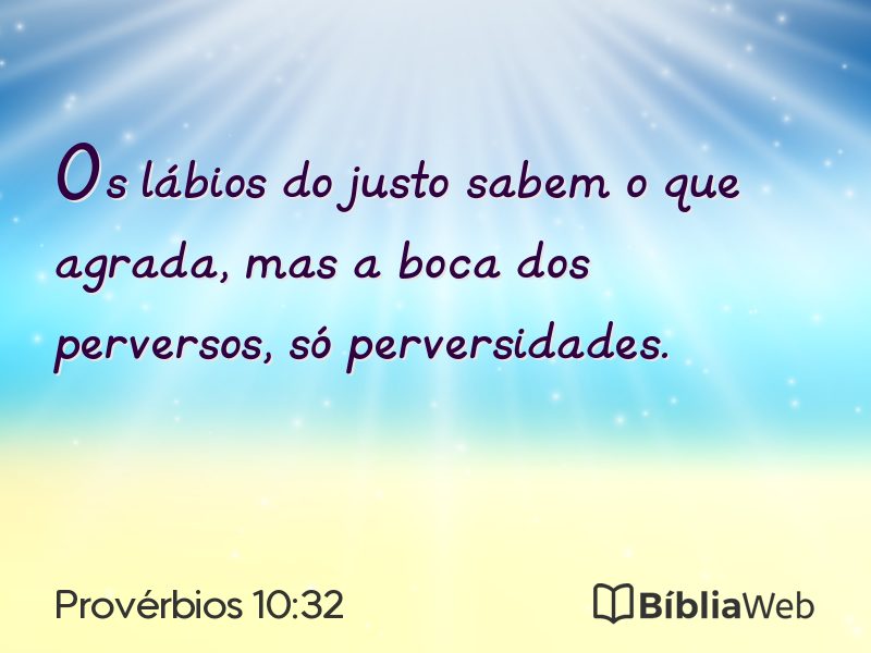 Provérbios 10:32 em imagem para compartilhar