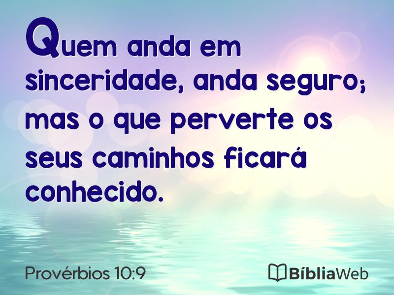 Provérbios 10:9 em imagem para compartilhar