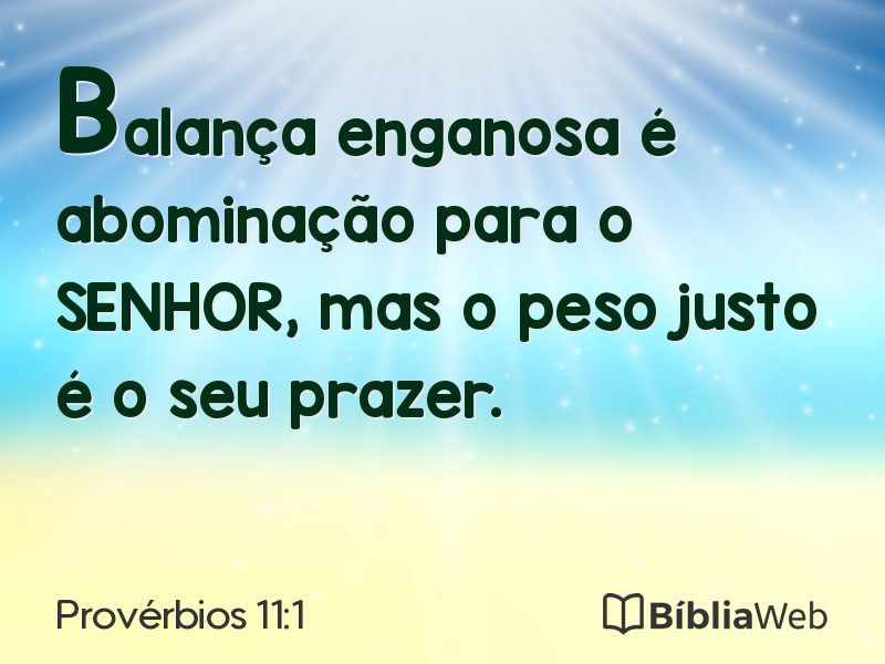 Provérbios 11:1 em imagem para compartilhar