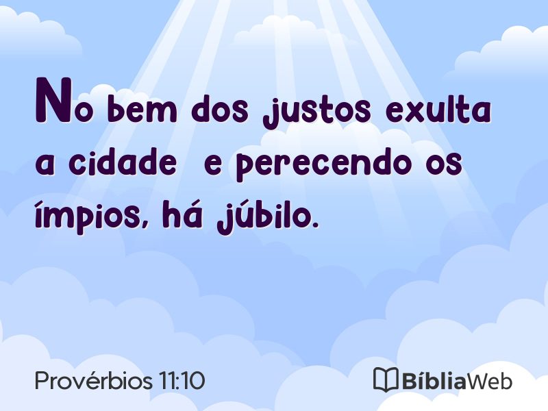 Provérbios 11:10 em imagem para compartilhar