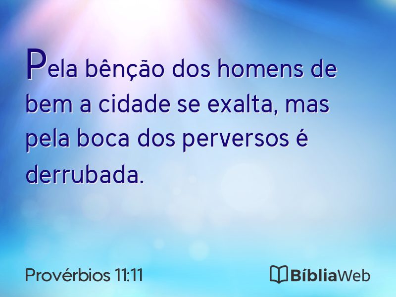 Provérbios 11:11 em imagem para compartilhar