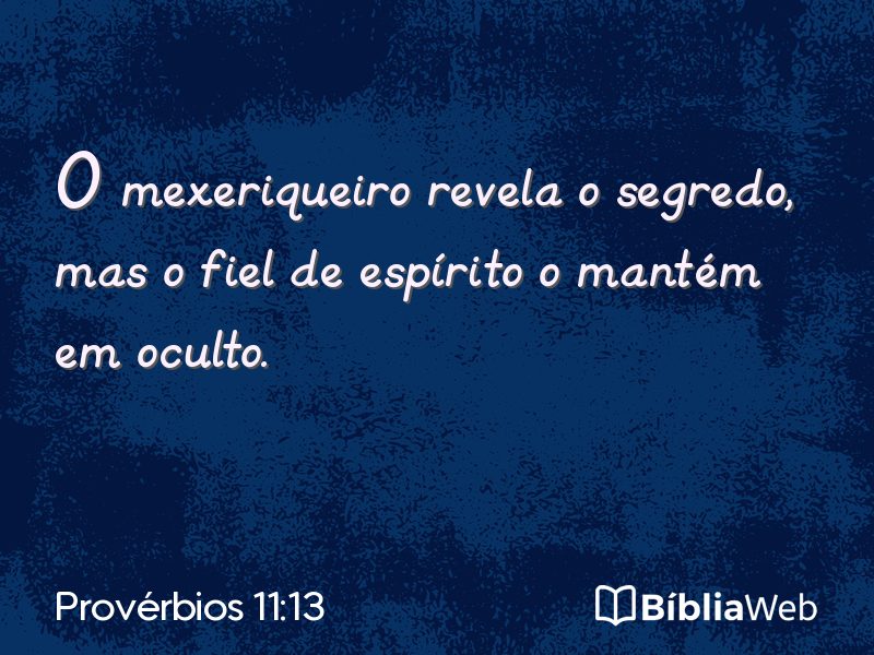Provérbios 11:13 em imagem para compartilhar