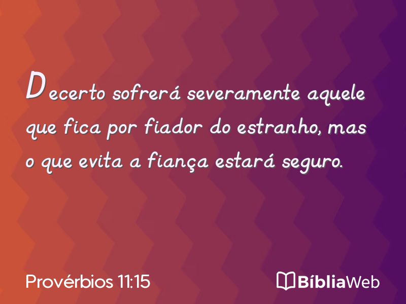 Provérbios 11:15 em imagem para compartilhar