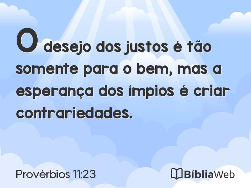 Provérbios 11:23 em imagem para compartilhar