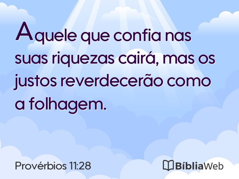 Provérbios 11:28 em imagem para compartilhar