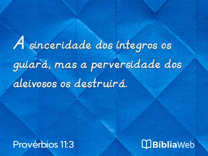 Provérbios 11:3 em imagem para compartilhar