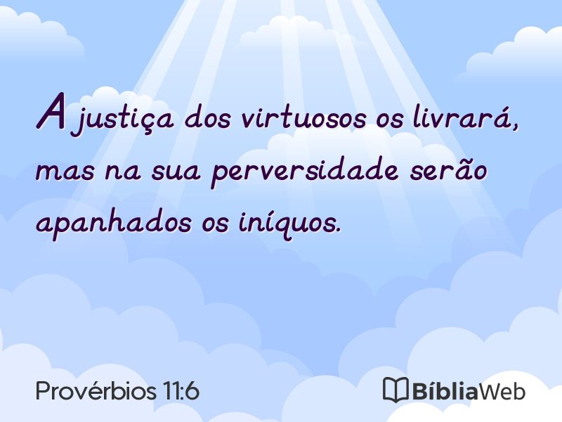 Provérbios 11:6 em imagem para compartilhar