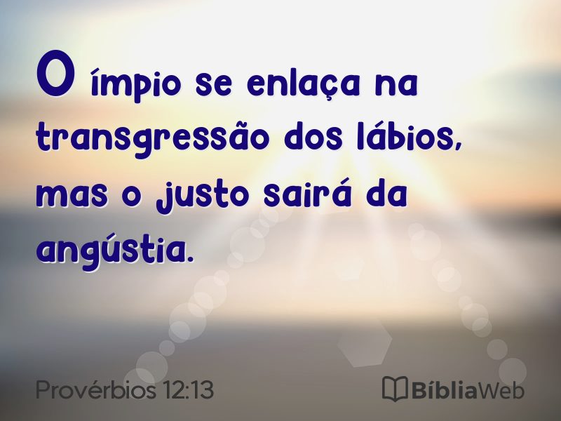 Provérbios 12:13 em imagem para compartilhar