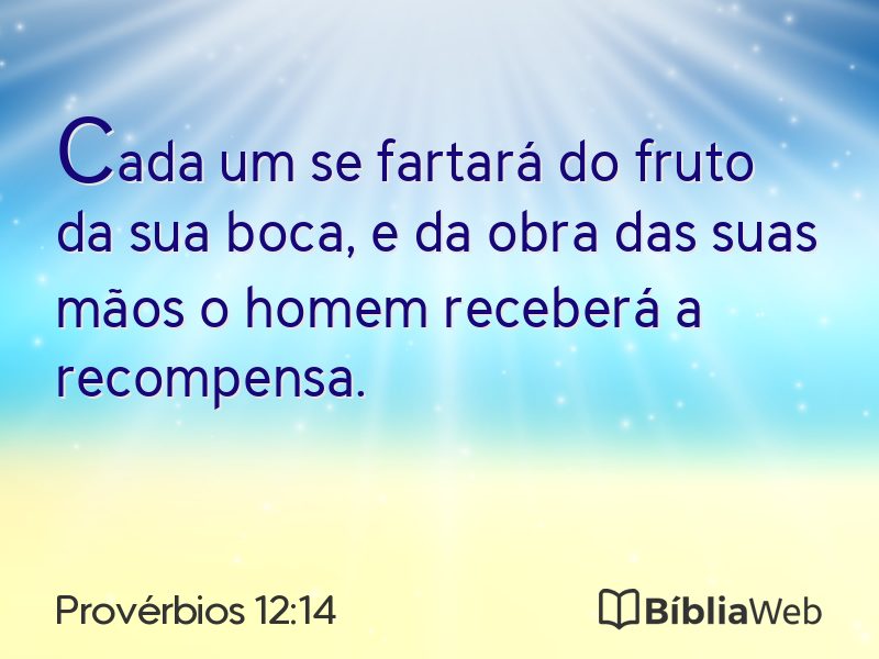 Provérbios 12:14 em imagem para compartilhar