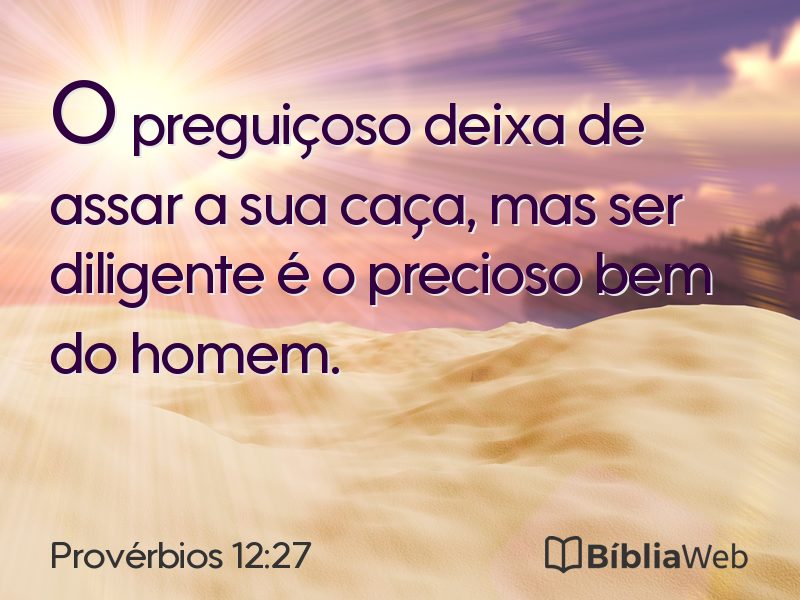 Provérbios 12:27 em imagem para compartilhar