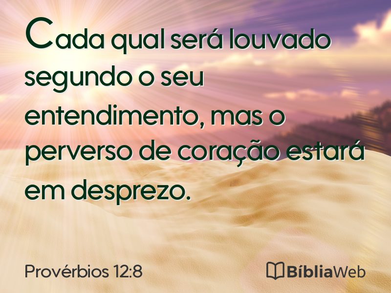 Provérbios 12:8 em imagem para compartilhar
