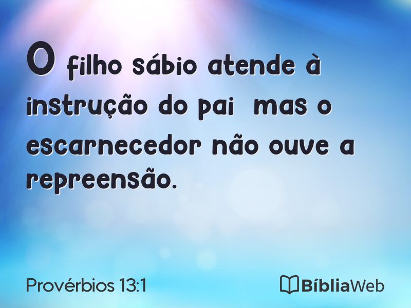 Provérbios 13:1 em imagem para compartilhar