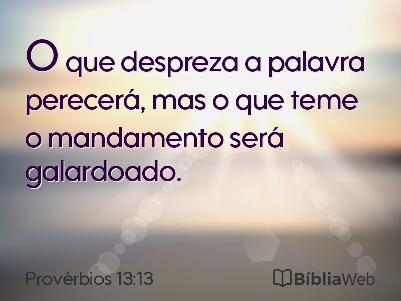 Provérbios 13:13 em imagem para compartilhar