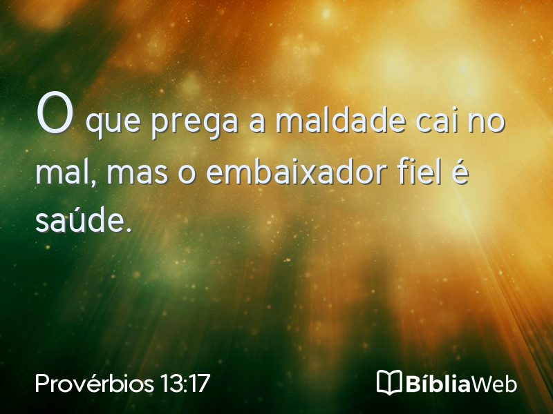 Provérbios 13:17 em imagem para compartilhar