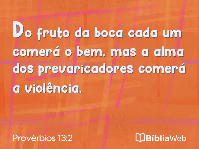 Provérbios 13:2 em imagem para compartilhar