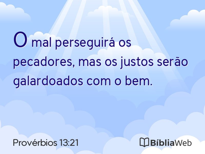 Provérbios 13:21 em imagem para compartilhar