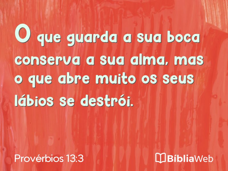 Provérbios 13:3 em imagem para compartilhar