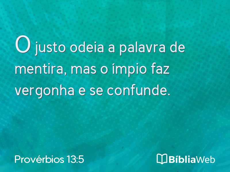 Provérbios 13:5 em imagem para compartilhar