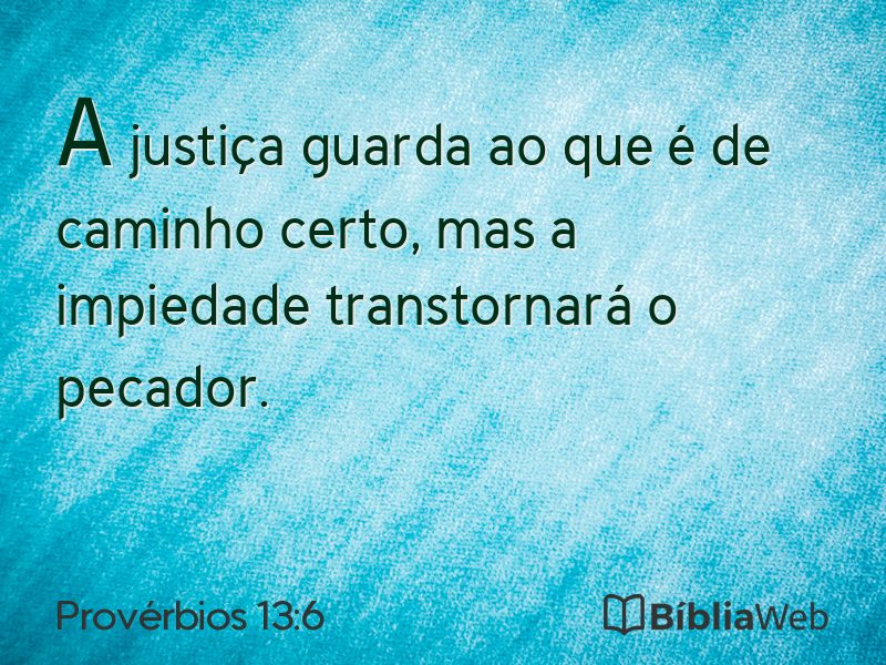 Provérbios 13:6 em imagem para compartilhar
