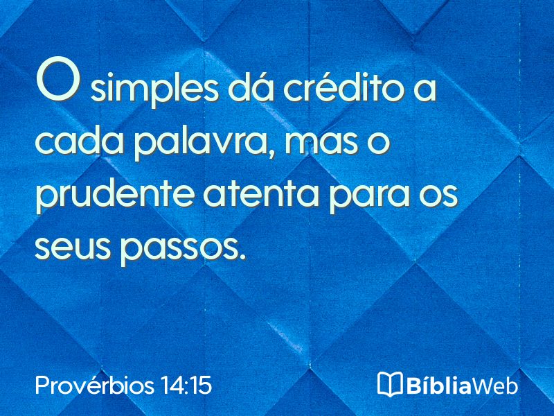 Provérbios 14:15 em imagem para compartilhar