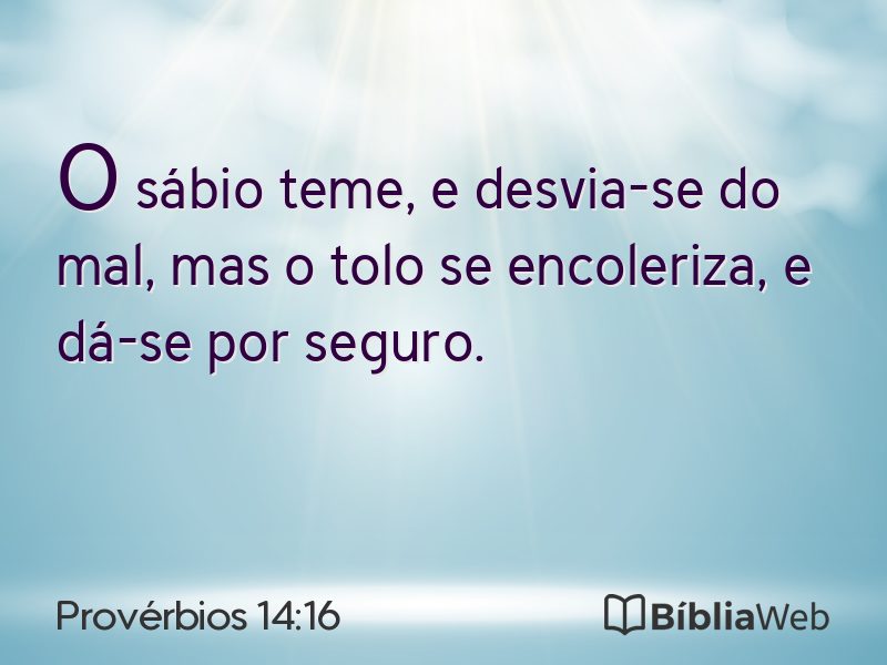 Provérbios 14:16 em imagem para compartilhar