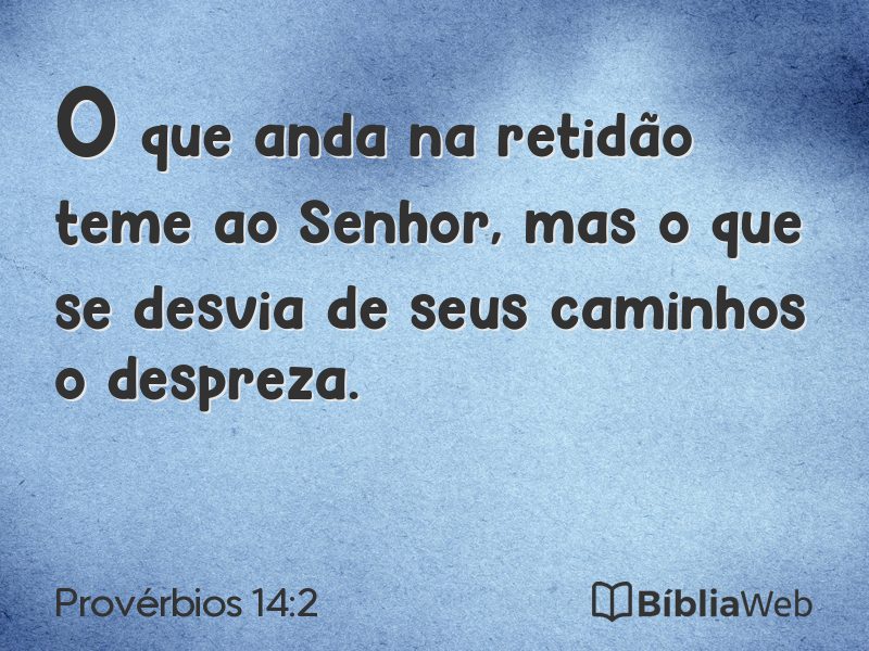 Provérbios 14:2 em imagem para compartilhar