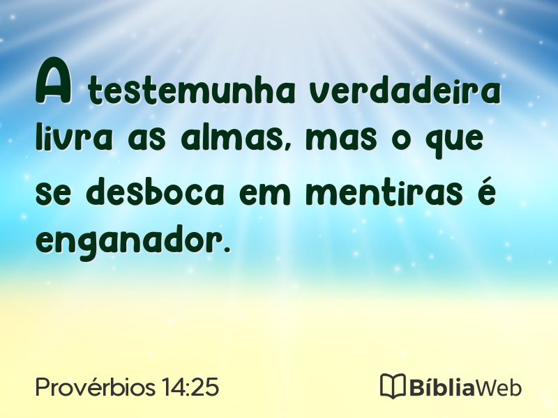 Provérbios 14:25 em imagem para compartilhar